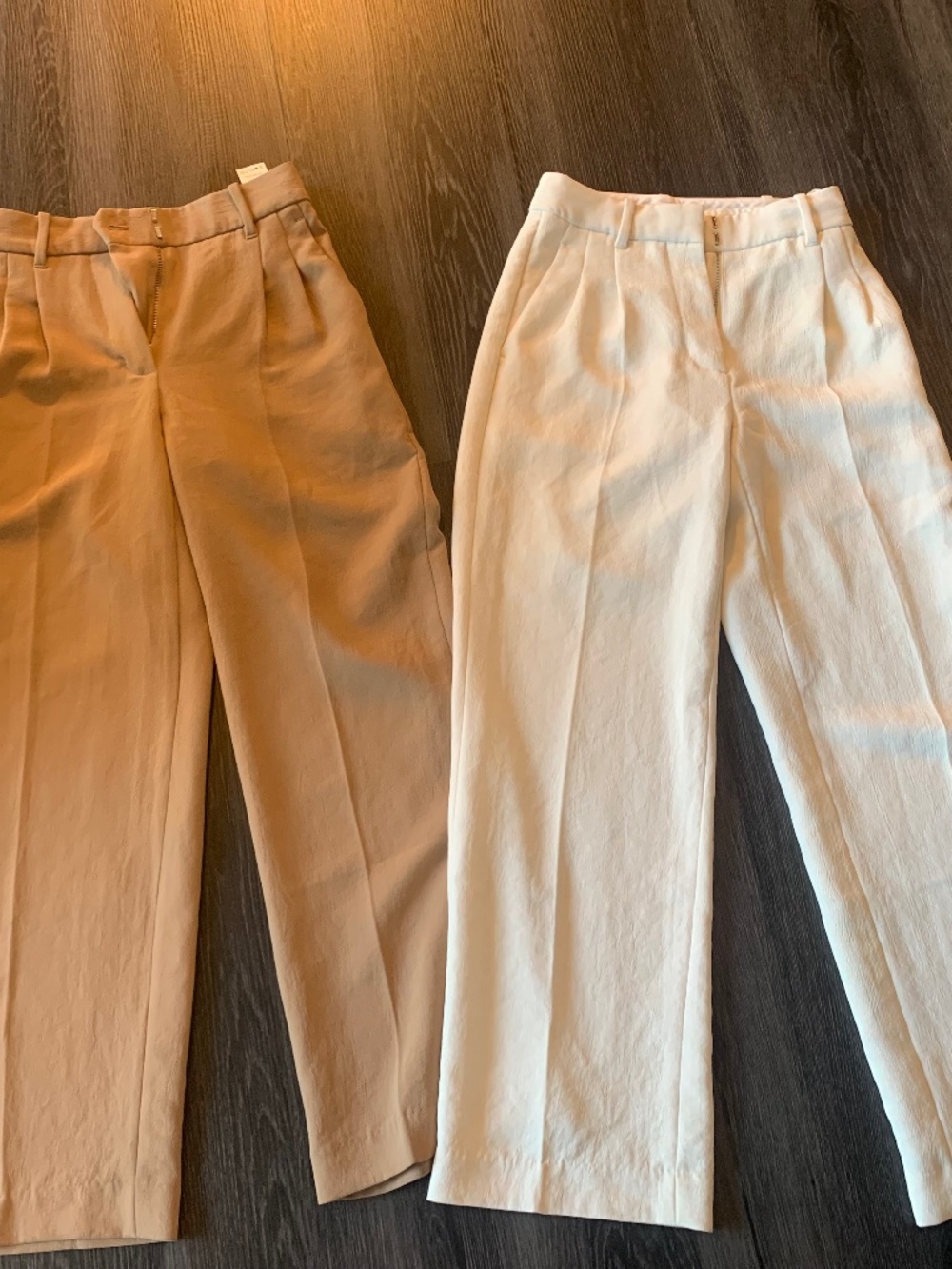 Classic Aritzia the effortless pant - 2 pack - cropped- 00 - beige and white